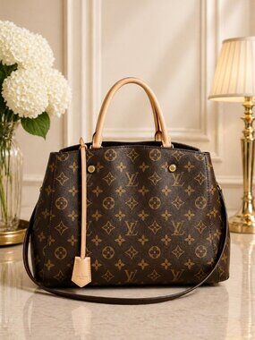 Authentic Louis Vuitton Montaigne MM Monogram Canvas Tote 1325-091225